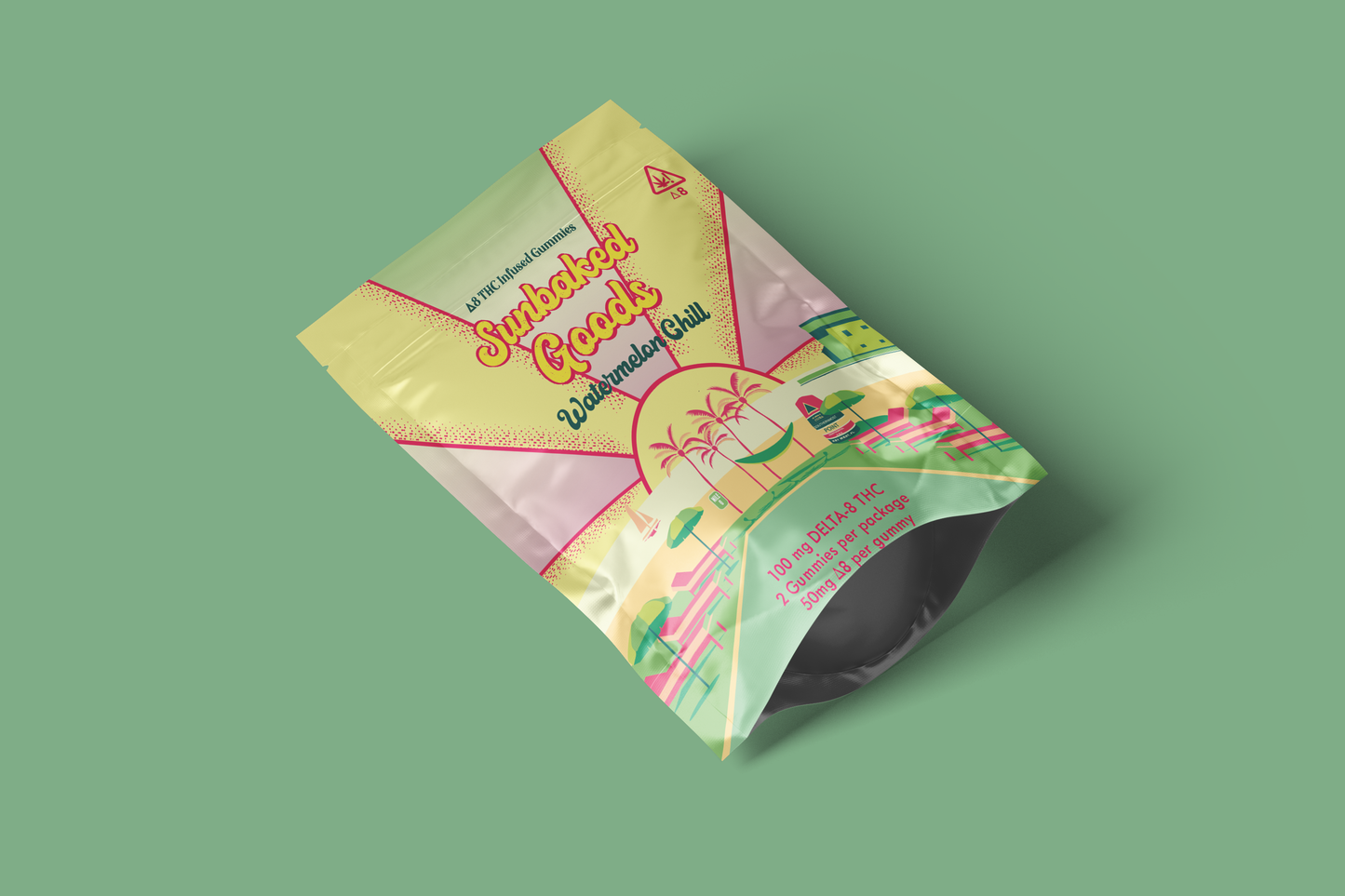 Watermelon Chill D8 Infused Gummies - 2ct Bags (V) & (GF)
