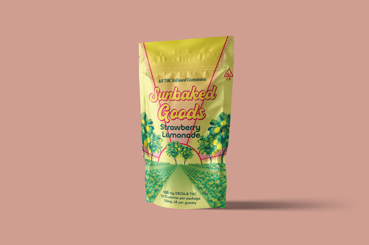 Strawberry Lemonade D8 Infused Gummies - 10ct Bags (V) & (GF