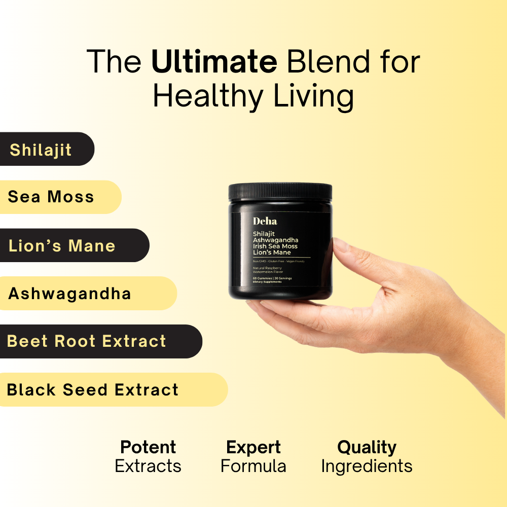 Shilajit Ashwagandha Sea Moss and Lions Mane Gummies