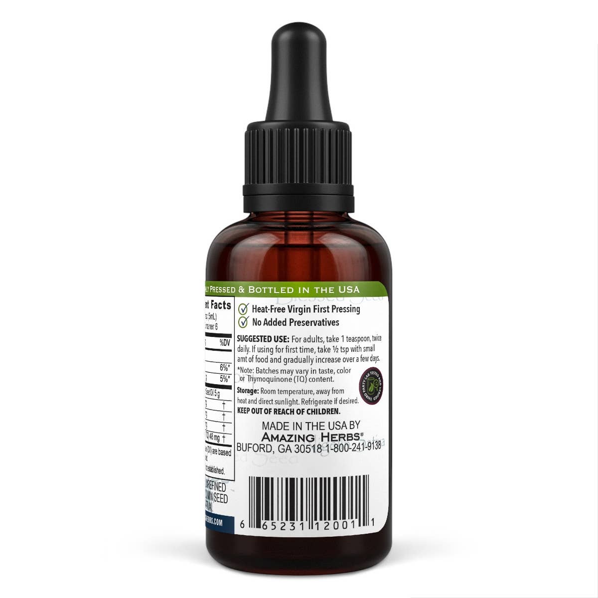 12001 - Premium Black Seed Oil 1oz Bottle