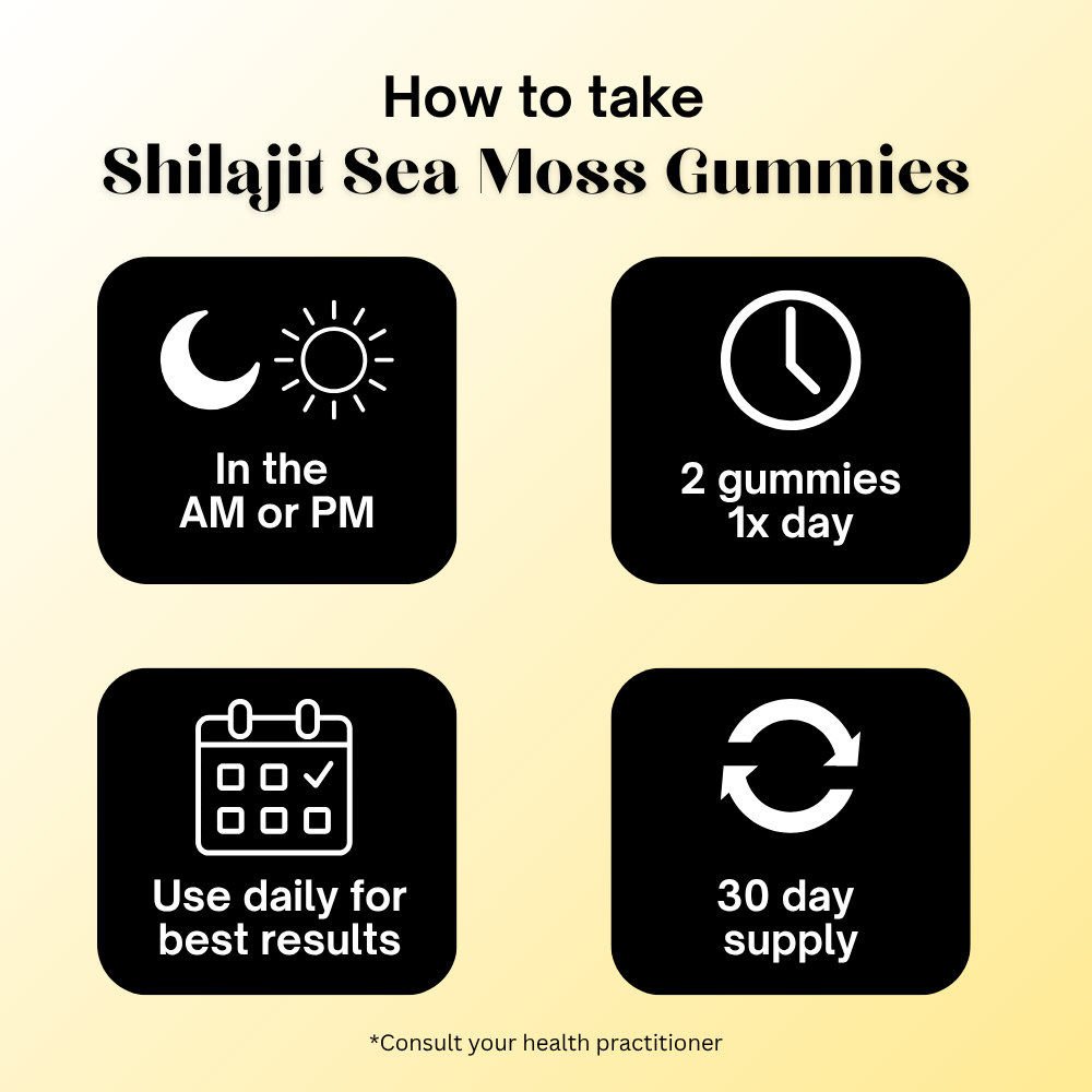 Shilajit Ashwagandha Sea Moss and Lions Mane Gummies