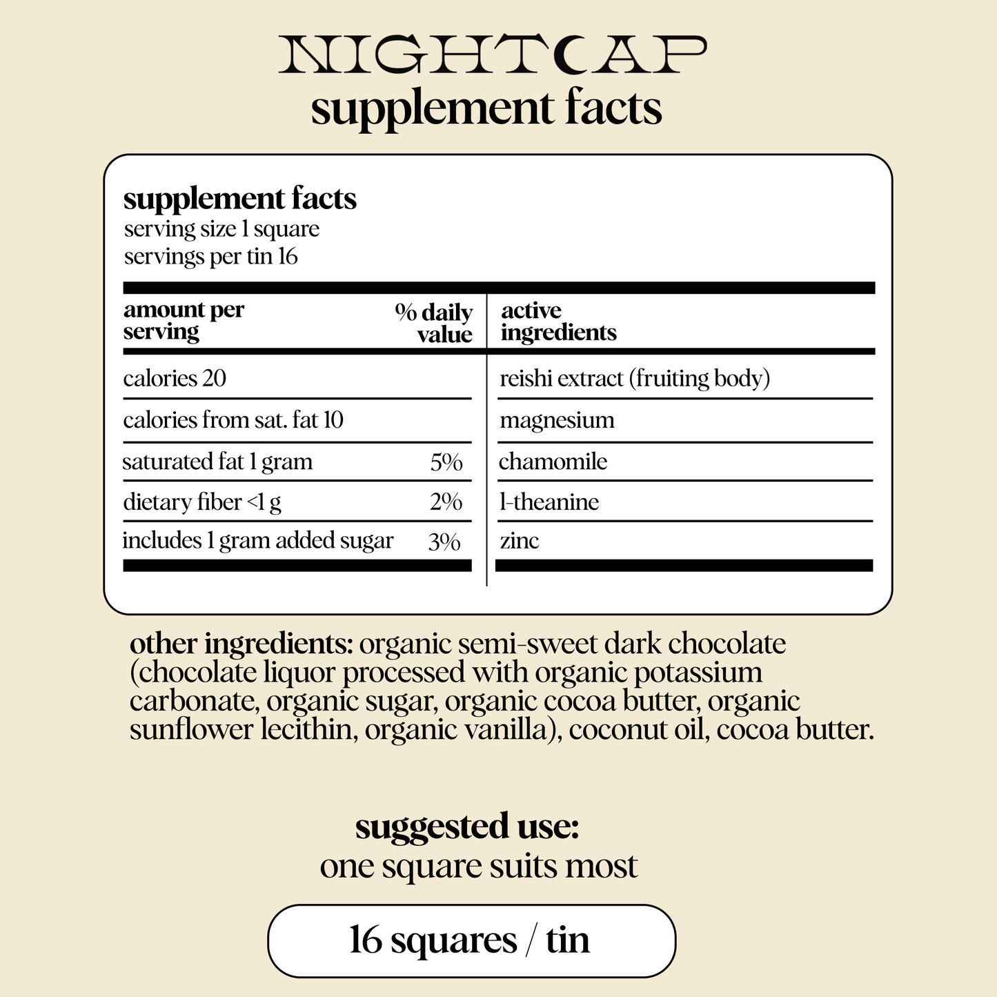 Nightcap — mushroom chocolates for deep sleep